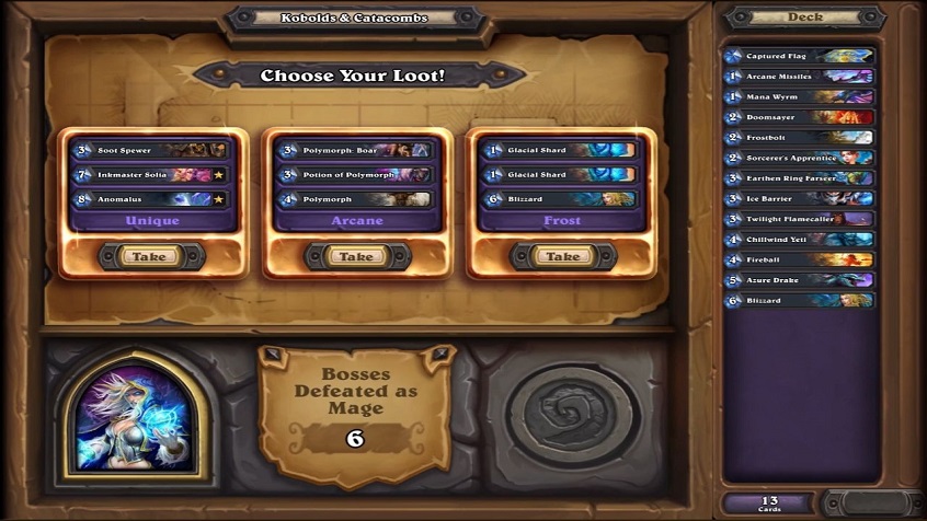 Hearthstone: Heroes of Warcraft, Kobolds & Catacombds, Dungeon Run, Mage, Choose Your Loot!