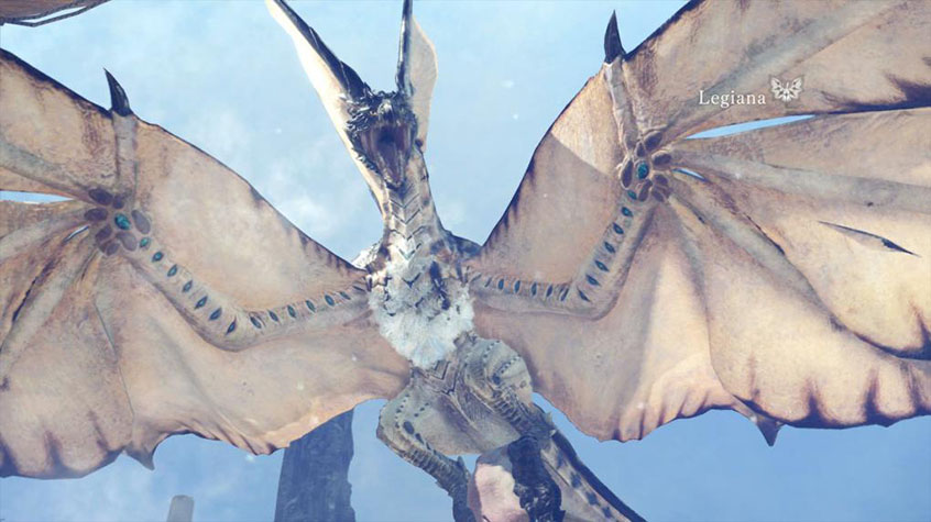 Monster, Hunter, World, Legiana, wings, roar, sky, flying, horns