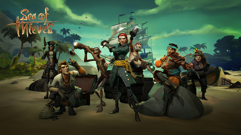 Pirates who are getting ready to find some treasure and gold and who are always on their guard in Sea of Thieves