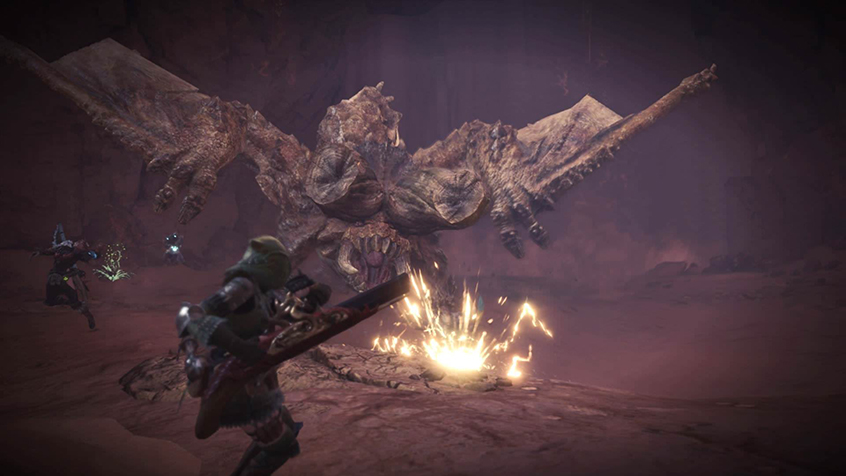 Monster, Hunter, World, Diablos, Charge, Hunters, Gunlance, Fire, Wings, Wildspire, Wastes
