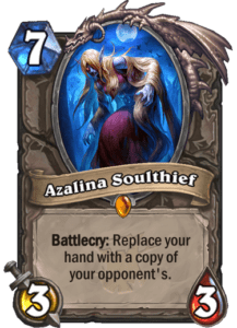 Azalina Soulthief new legendary hearthstone witchwood card that gives you a copy of your opponents hand