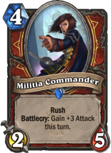 Militia Commander New Warrior Hearthstone Card