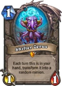 Shifter Zerus new hearthstone witchwood card that transforms into a random minion