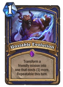Unstable Evolution New Hearthstone Card