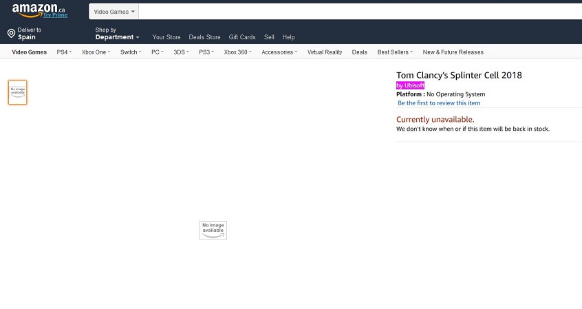 Tom Clancy’s Splinter Cell 2018