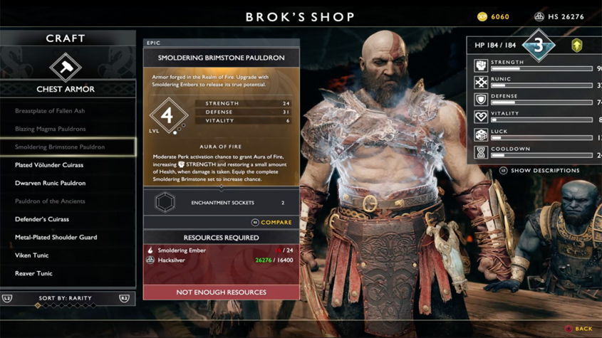god of war in brok's shop
