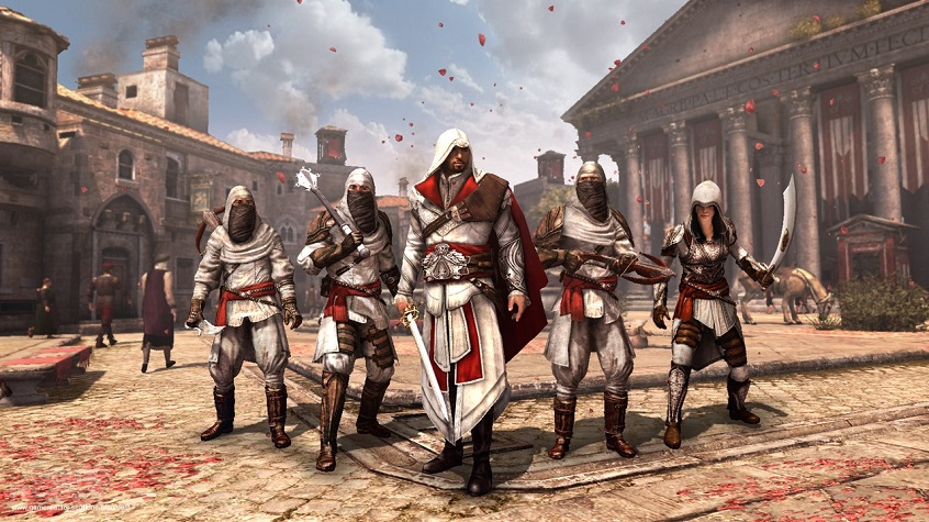 Ezio and the rest of the Assassins within the brotherhood.