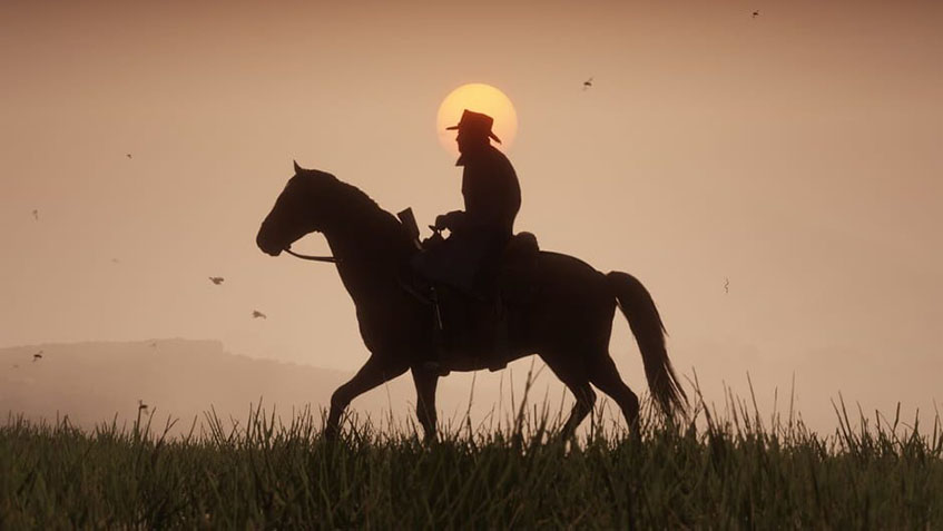 Red Dead Redemption 2, Horse, Sunset, Riding, Cowboy, Outlaw