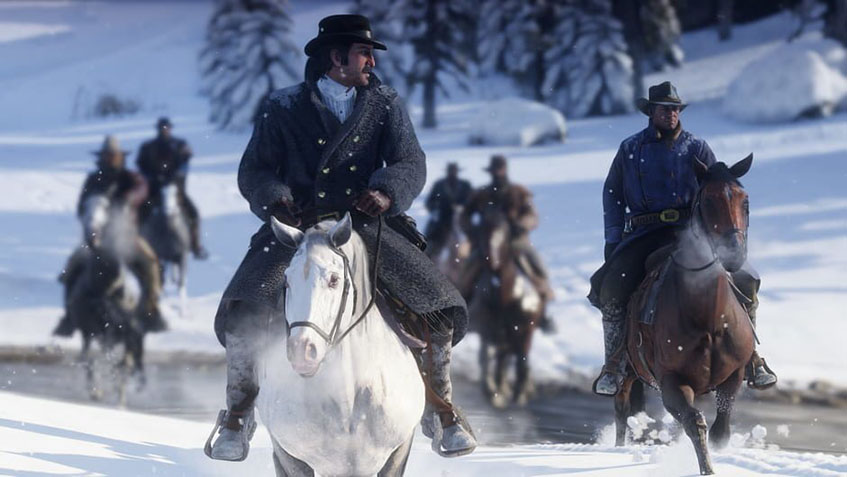 Red Dead, Redemption, Horse, Snow, Ride, Outlaw, Travel, Weather
