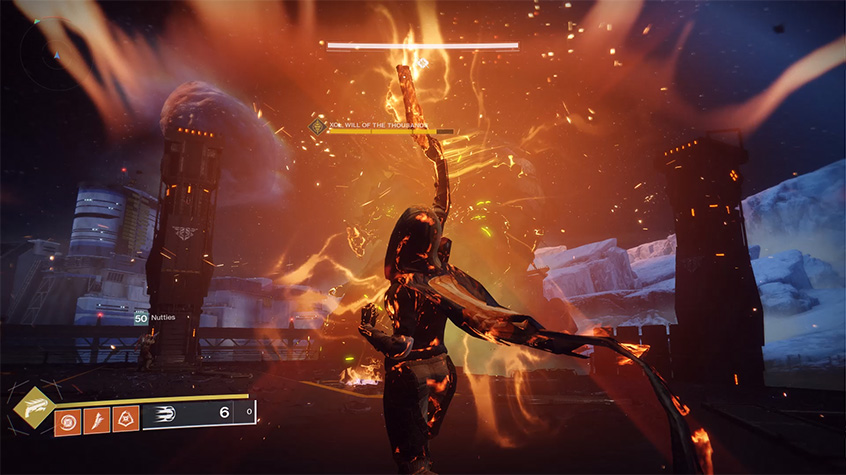 Hunter from Destiny 2 unleashes Golden Gun super ability