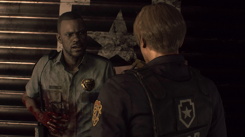Leon meets Marvin for the first-time in Resident Evil 2