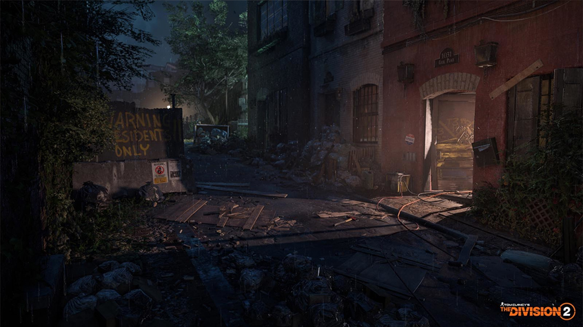 The landscape is blasted and destroyed in the Division 2.