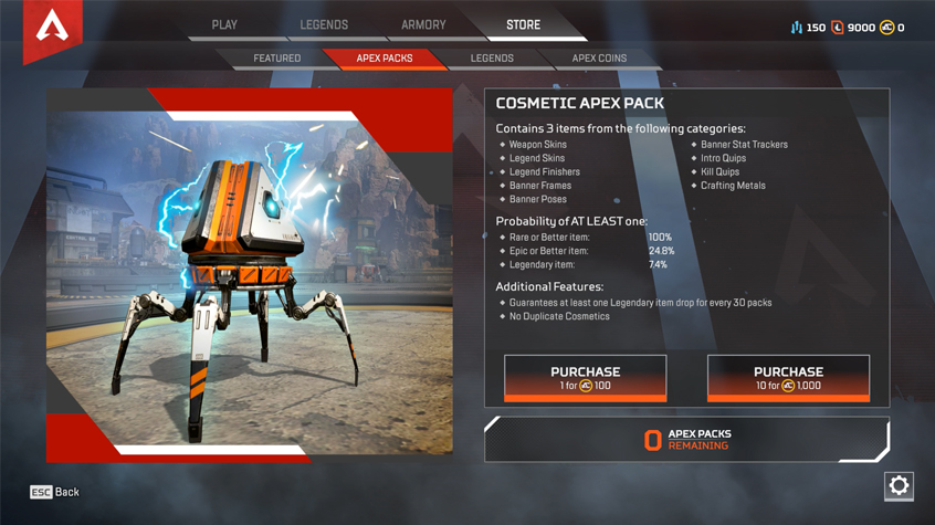 Loot boxes are very similar to Overwatch's system in Apex Legends. 