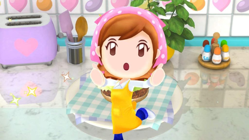 Cooking Mama after making a meal.