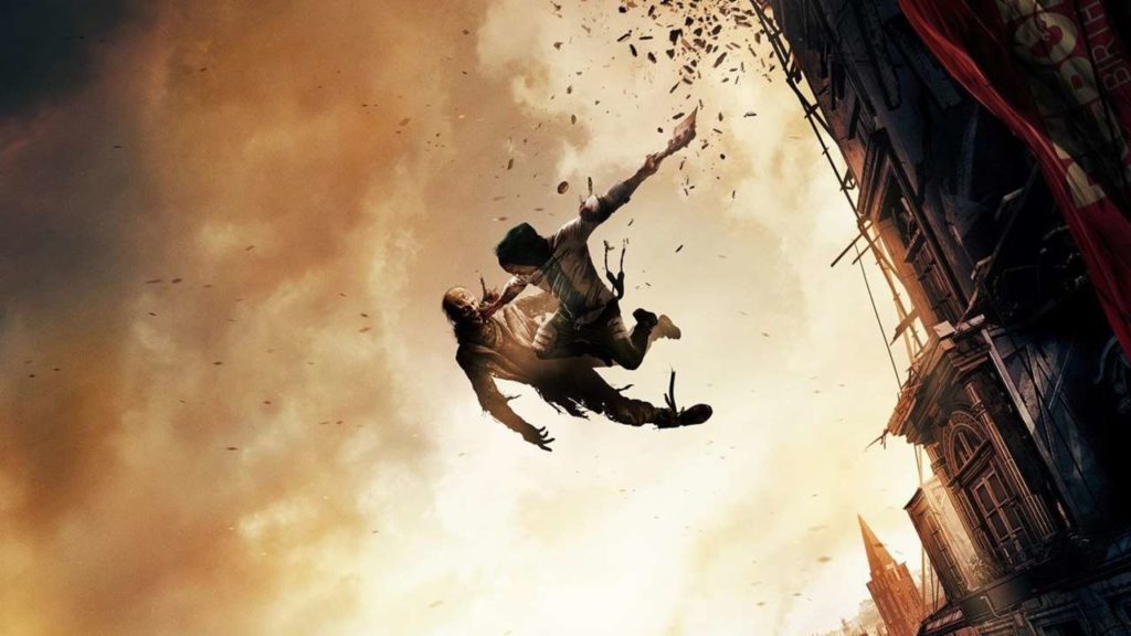Dying Light 2 main character killing a zombie in the air