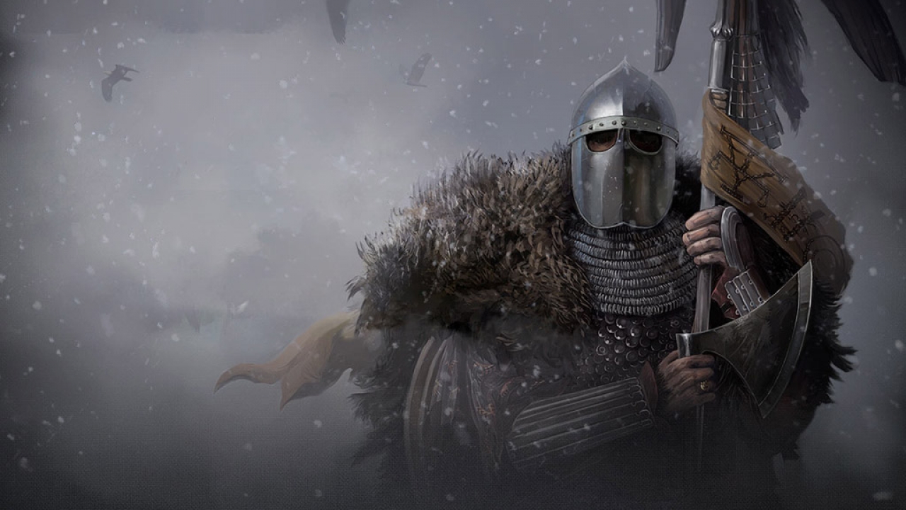 A warrior standing with his axe from Mount & Blade 2: Bannerlord