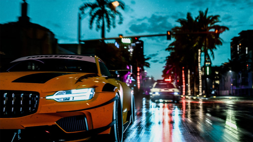 Cars racing in Need for Speed Heat