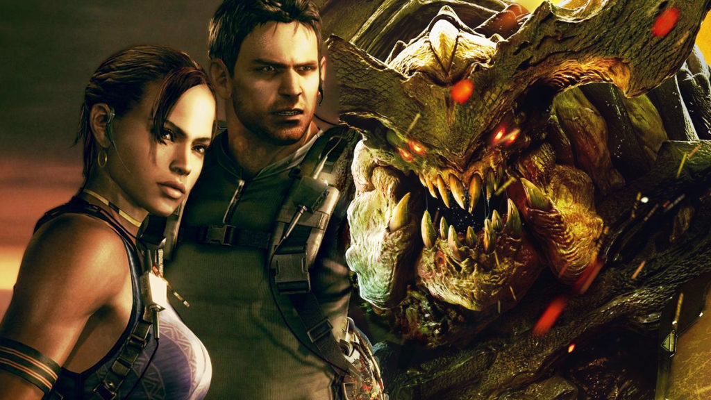 Resident Evil characters and Doom monster from the Primal Newscast