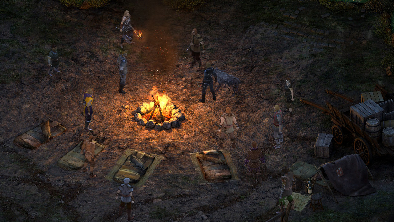 characters around a campfire