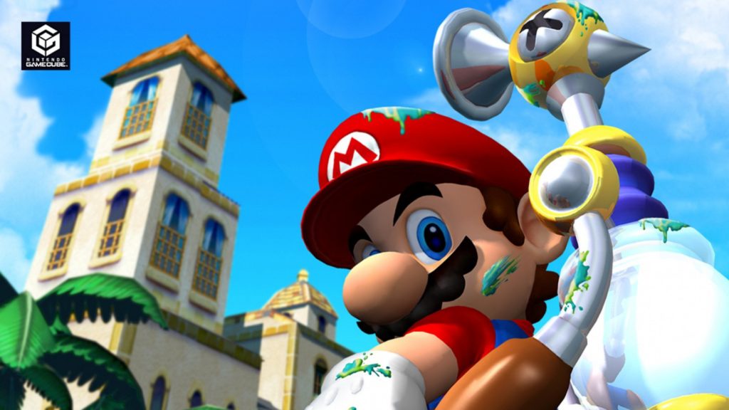 Super Mario appearing in the Gamecube adventure, Super Mario Sunshine