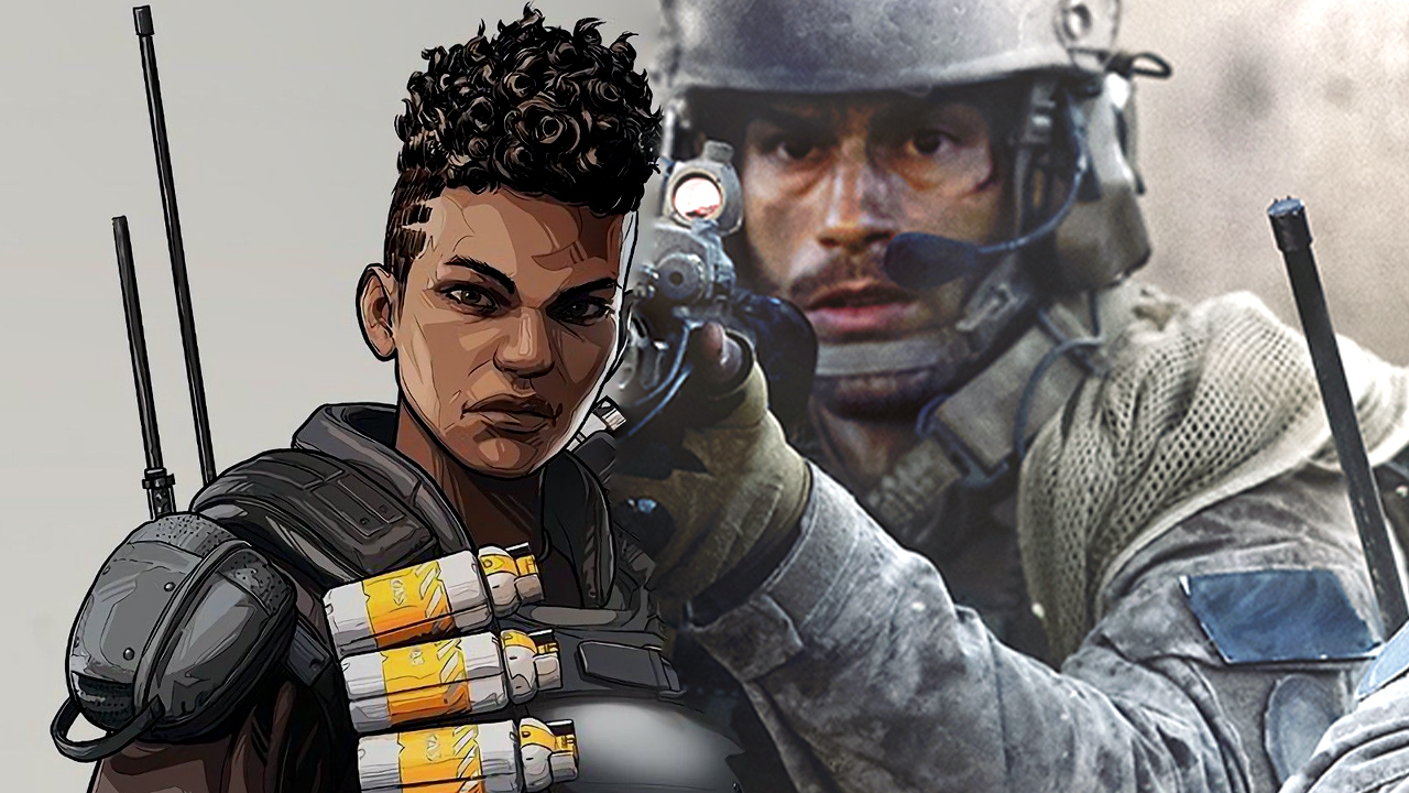 Apex Legends character and Call of Duty soldier