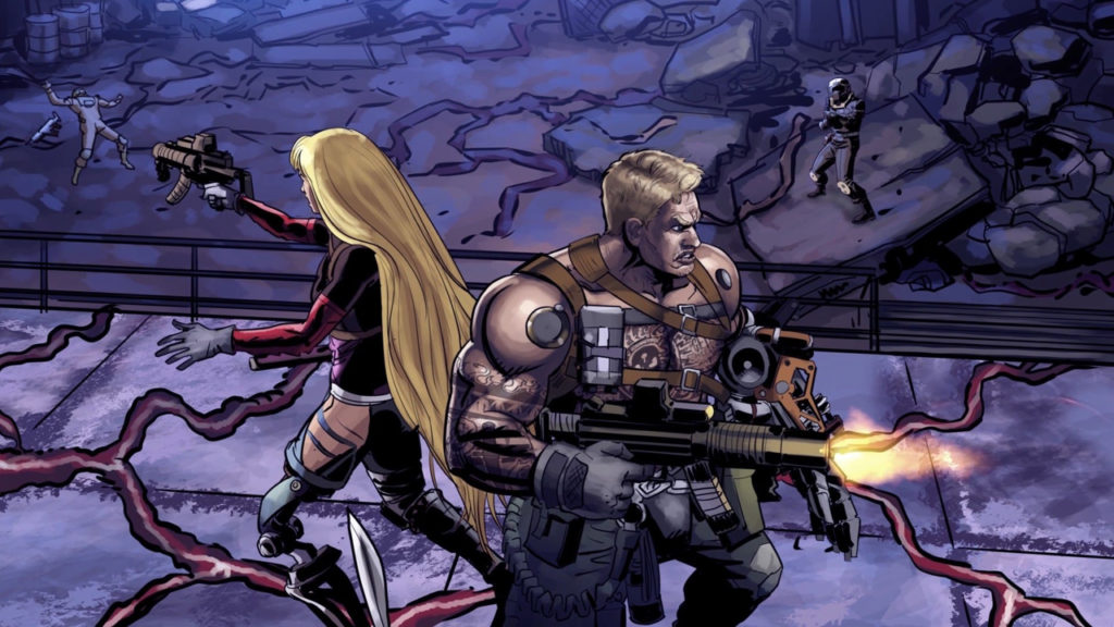 Characters from the upcoming Contra: Rogue Corps title
