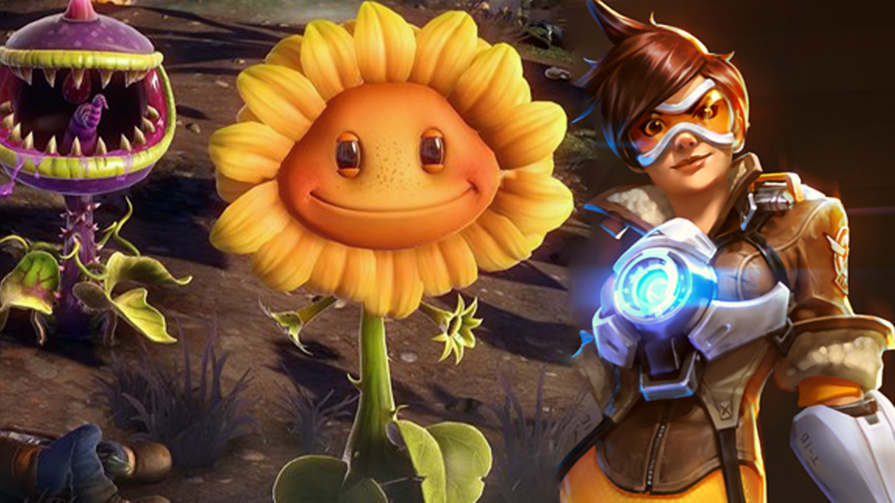 Plants vs. Zombies and OVerwatch characters from the Primla Newscast