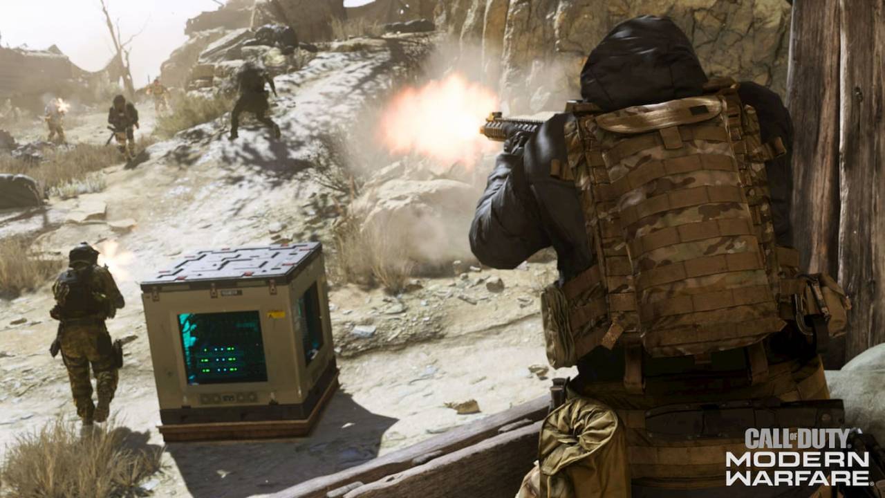 Soldier shooting at enemy in Call of Duty: Modern Warfare