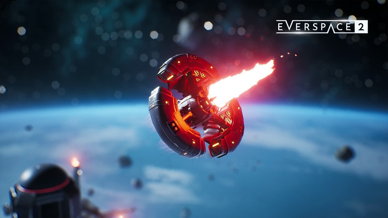 A flying spaceship in EVERSPACE 2