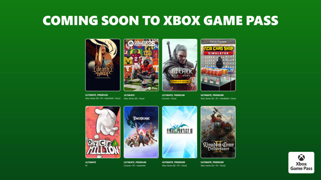 Xbox Game Pass Adds The Witcher 3, Final Fantasy III, and More